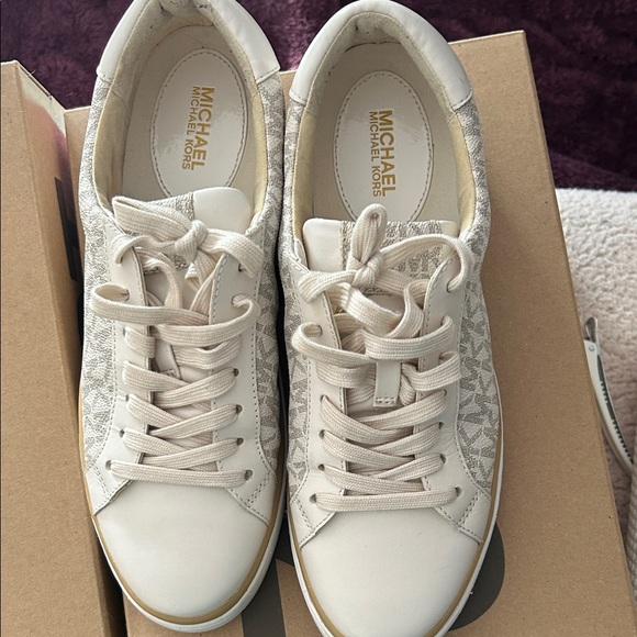 Michael Kors Shoes - Michael Kors White and Gray Sneakers